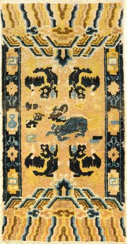 'Published' Rare Ningxia 'Ceremonial Rug' (Snow Lions)