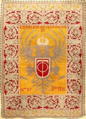 Rare Spanish 'Coat Of Arms' Carpet (Signed & Dated: