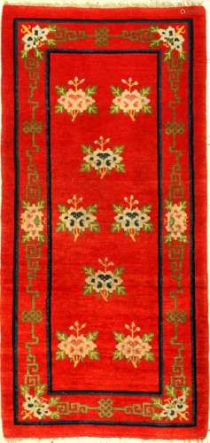 Fine Red Pao Tao Rug (Peonies),