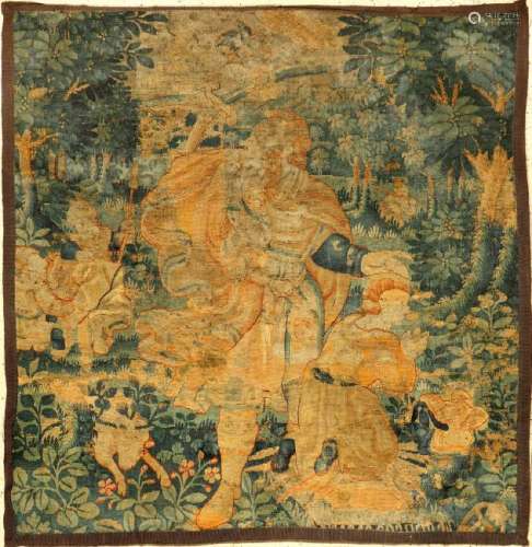 Flemish 'Feuilles De Choux' Tapestry (Fragment),