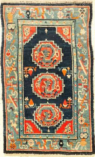 Tibetan Gyantse 'Khaden Ceremonial-Rug' (Dragons),