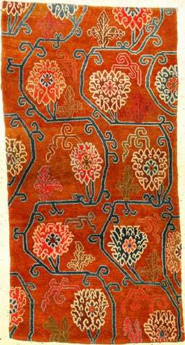 Tibetan Shigatse 'Khaden Rug' (Ming-Style Lotus