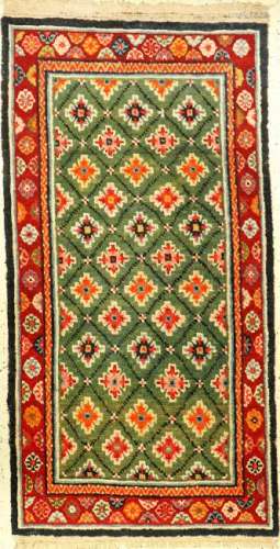 Green Tibetan Gyantse 'Khaden Rug',