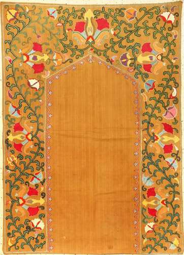 Rare Fine Shakhrisyabz Nim 'Prayer Suzani' (Silk