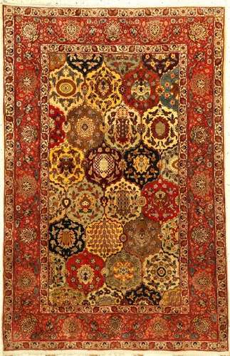 Fine & Rare Silk Kum Kapi Rug,