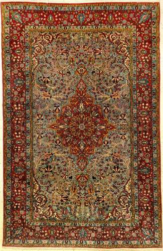 Fine Sky-Blue Tehran Rug,