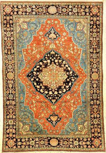 Fine Kurk Kashan 'Mohtasham' Rug,