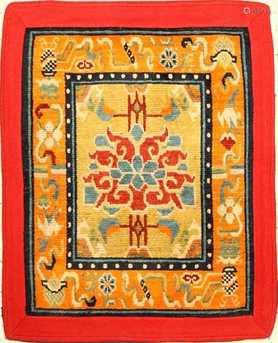 Tibetan Yellow Shigatse 'Goyul Rug' (Lotus),