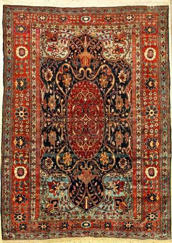 Fine & Rare Silk Bakhshayesh Rug,