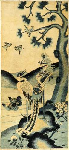 Fine Beijing 'Wall-Hanging Rug' Phoenyx- Firebird (Qing