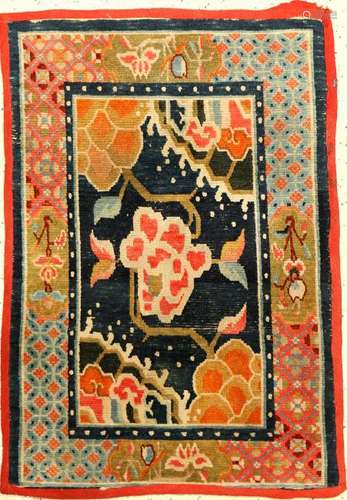 Tibetan Shigatse 'Goyul Rug' (Peonies),