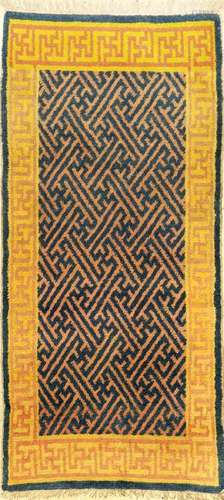 Rare Ningxia 'Swastika' Rug (Qing Dynasty),