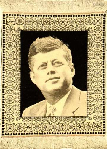 Fine Tabriz 'Ziai' Pictorial Rug (John F.Kennedy)