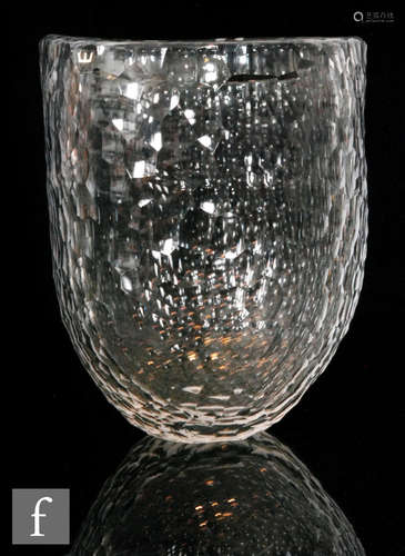 A large later 20th Century Kosta clear crystal glass vase designed by Vicke Lindstrand,