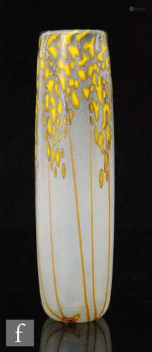 A later 20th Century studio glass vase by Carin Von Drehle of cylindrical form decorated with