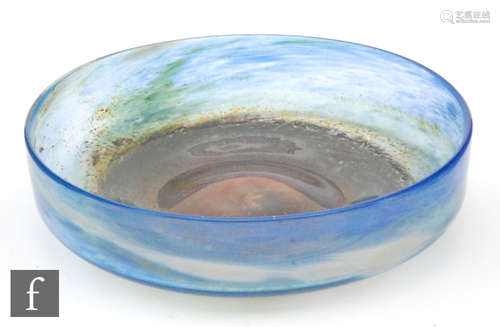 An Isle of Wight glass shallow dish,