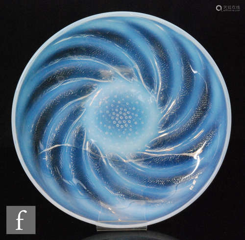 A Coupe plate by Rene Lalique decorated in the Poissons No 2 pattern,