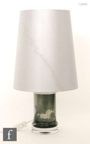 A post war Ove Sandeberg for Kosta crystal table lamp,