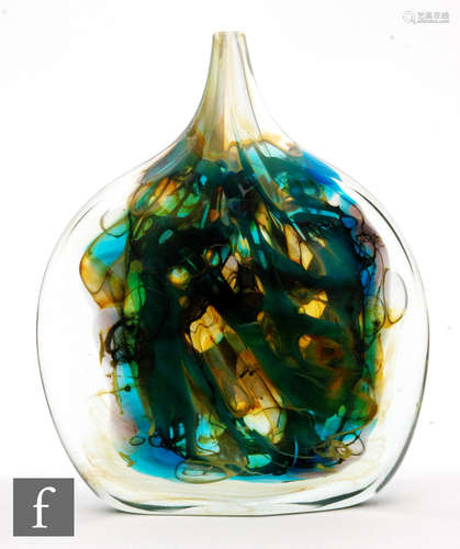 A Mdina glass axe head vase by Michael Harris,