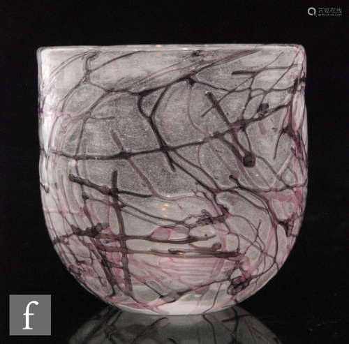 A later 20th Century Isle of Wight Archive glass vase of sleeve form,