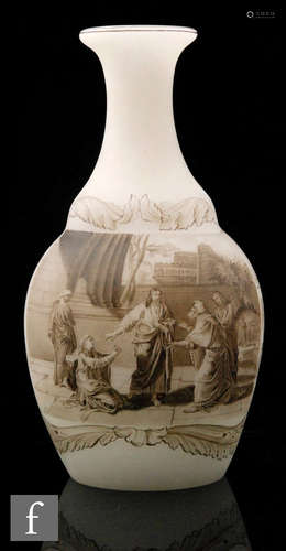 A mid 19th Century Richardson's vase of baluster form decorated with Richardson's Vitrified enamels