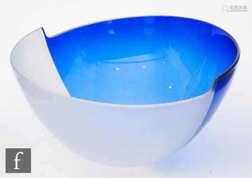 A glass bowl of circular section by Ed Burke of E&M glass,