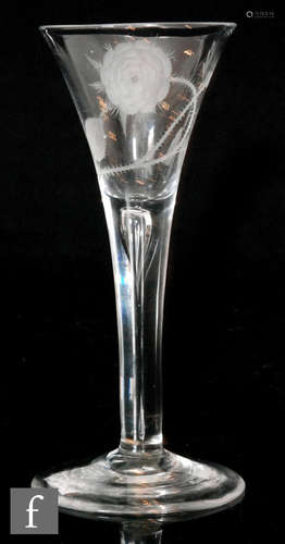 An 18th Century Jacobite drinking glass circa 1750,