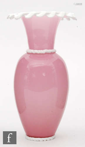 An Italian Murano Venini glass vase of baluster form designed by Paolo Venini,