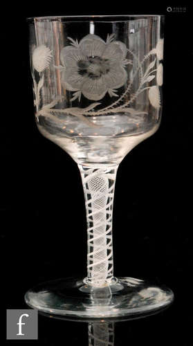 A large 18th Century Jacobite goblet circa 1765,