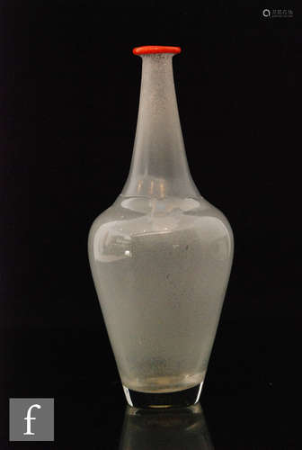 A later 20th Century Bertil Vallien for Kosta Boda vase of shouldered ovoid form internally