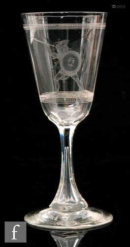 A 19th Century clear crystal drinking glass by John Northwood,