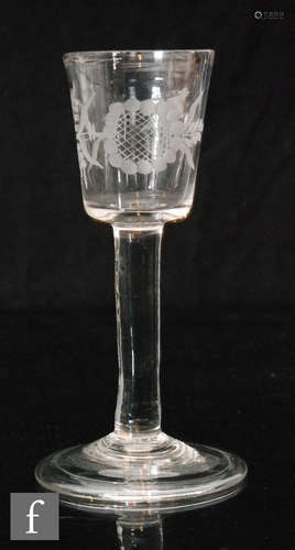 An 18th Century drinking glass circa 1745,