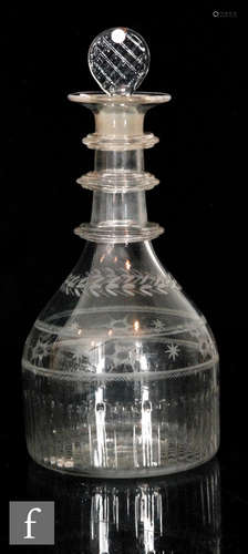 A late 18th Century Irish Waterloo Co Cork decanter and stopper circa 1800,