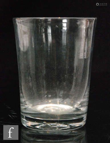 A large late 18th Century oversized tumbler circa 1780 of straight sided form, height 16cm.