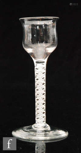 An 18th Century cordial glass circa 1765,