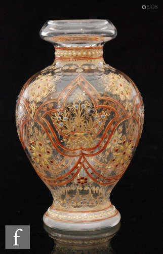 A late 19th Century continental crystal glass vase, possibly Josephinehutte,