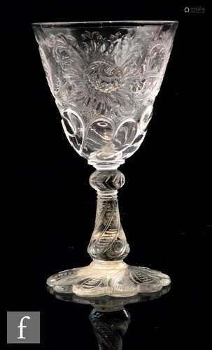 A late 19th Century Thomas Webb & Son Rock Crystal drinking glass by William Fritsche,