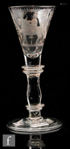 An 18th Century Williamite drinking glass,