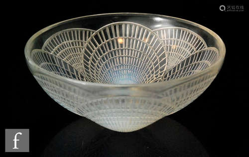 A 1930s Rene Lalique Art Deco circular bowl in the Coquilles pattern, no.