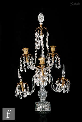 A late 18th Century three light candelabra circa 1790,