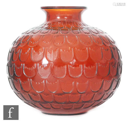 A Rene Lalique vase titled Grenade in deep amber glass, (Marcilhac no.