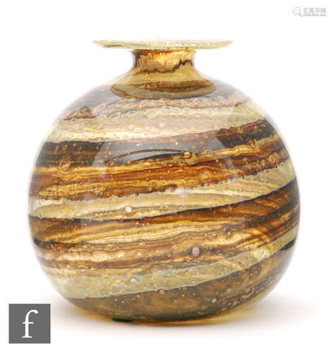 A later Isle of Wight 20th Century Tortoiseshell glass vase, by Michael Harris,