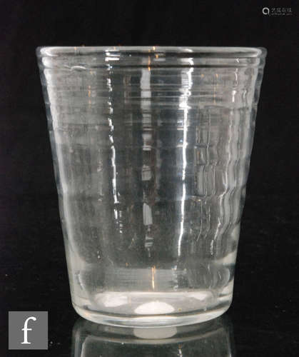 An 18th Century Lynn Glass tumbler circa 1775 with internal optic rings, height 13cm.