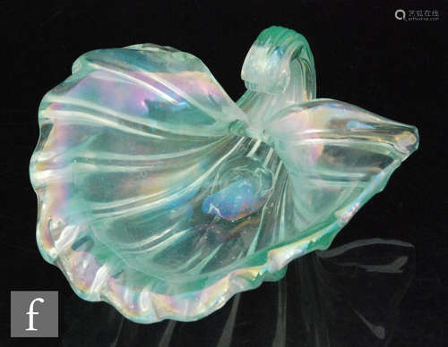 A post war Italian Murano glass bowl in the form of a shell, designed by Ercole Barovier,