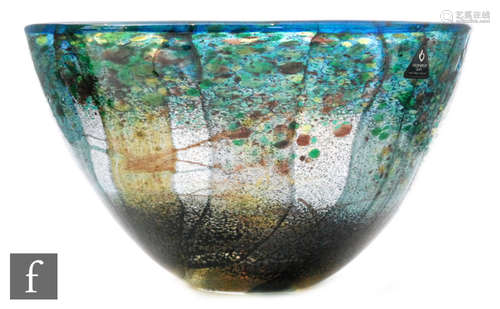 An Isle of Wight glass Undercliff glass bowl, of tapered form,