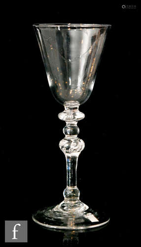 An 18th Century Newcastle light baluster drinking glass circa 1750,