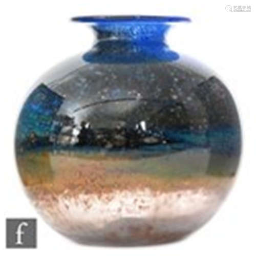 An Isle of Wight glass blue azurene glass jar,,An Isle of Wight glass blue azurene glass jar,