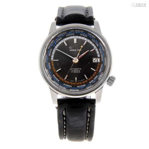 SEIKO - a gentleman's World Time wrist watch.