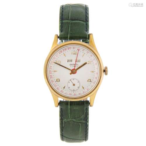 INVICTA - a mid-size triple date wrist watch.