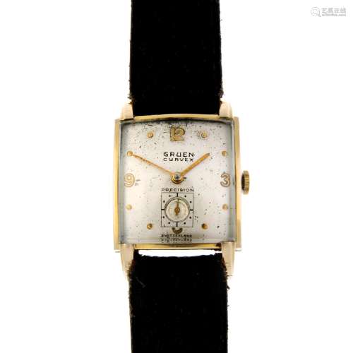GRUEN - a mid-size Curvex wrist watch.